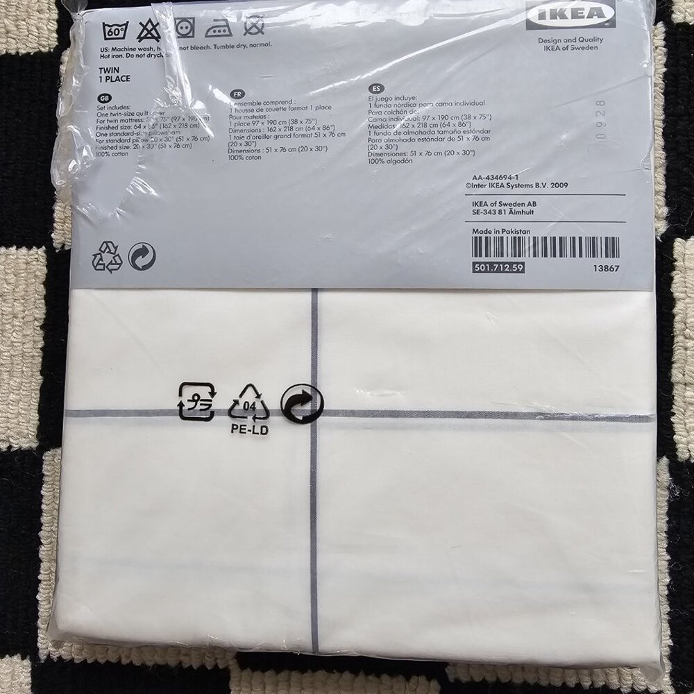 New IKEA HENNY RUTA TWIN Duvet Cover - Discontinued -100% cotton